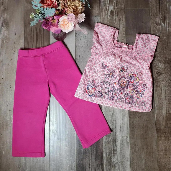 Toddler Girl Size 3T Casual Hot Pink 2 Pc Outfit NWOT - Picture 1 of 14